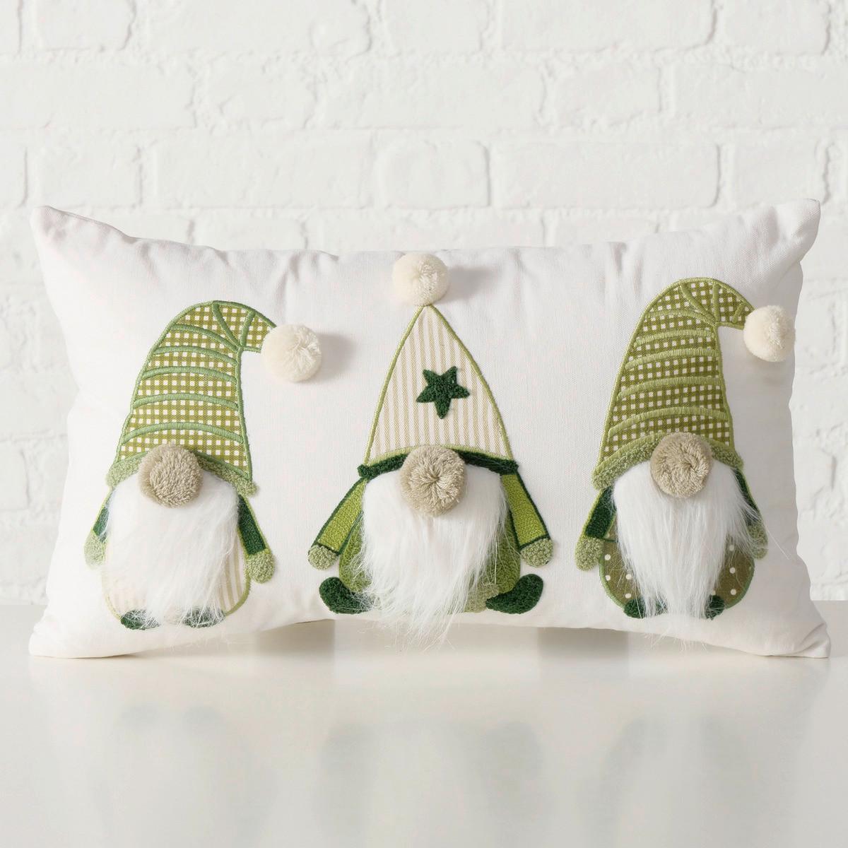 DEKORAČNÍ POLŠTÁŘ SVARI - bílá/zelená, kov/textil (50/30/10cm) - Mömax