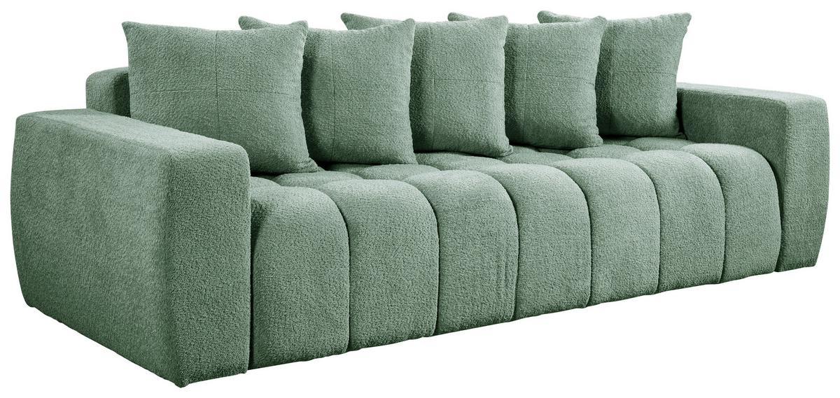 Schlafsofa Cloud Mint B: 250 Cm - Schwarz/Mintgrün, Basics, Textil (250/86/140cm) - Livetastic