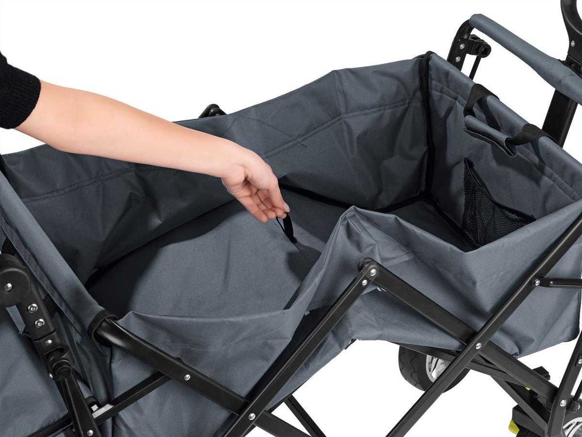 Bollerwagen Hoberg Grau Max. 80 Kg Faltbar, Feststellbremse - Grau, Basics, Kunststoff/Textil (139/54/103cm)