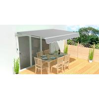 Gelenkarmmarkise 350x250 cm Grau/Weiß, Decken-/Wandmontage - Weiß/Grau (350/250cm) - Schwöller