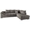 Eckschlafsofa Alvito Graubraun S: 298/202 Cm - Graubraun/Silberfarben, Design, Textil (298/202cm) - MID.YOU