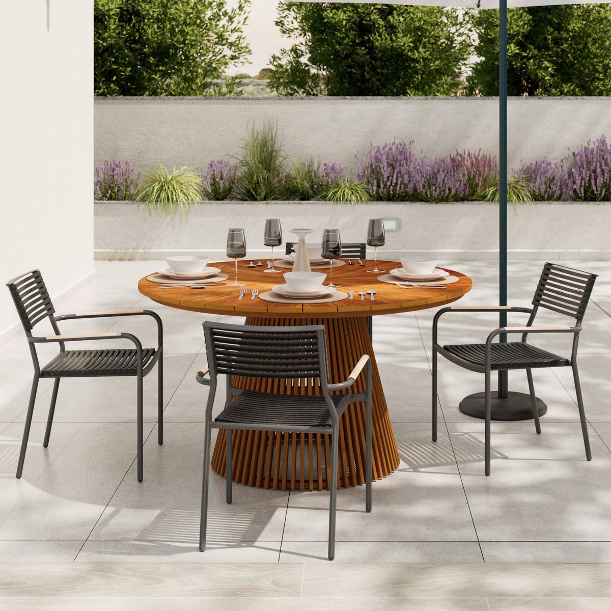 ZAHRADNÍ STŮL SANTORIN - přírodní barvy, Natur, dřevo (140/140/76cm) - Mömax