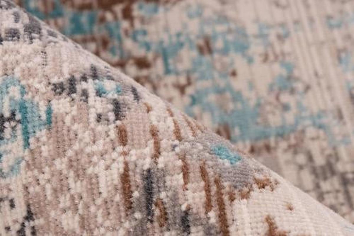 Webteppich Türkis/Taupe Anouk 80x150 cm - Türkis/Taupe, Design, Textil (80/150cm) - Kayoom