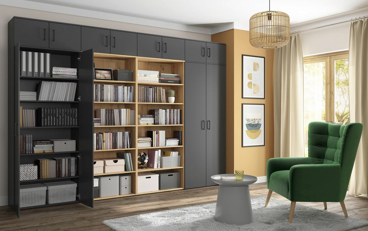 Sarokkomód Multistauraum - grafitszürke, Modern, faalapú anyag (71,5/83/71,5cm) - Carryhome