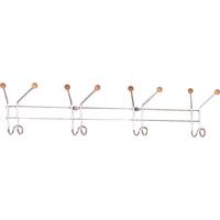 Hakenleiste Karl B: 60 cm 4 Haken + 8 Stäbe - Chromfarben, Basics, Holz/Metall (60/12/5cm) - Boxxx