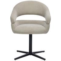 Armlehnstuhl Sigrid Leinenoptik Braun drehbar - Schwarz/Braun, MODERN, Holz/Textil (62/84/58cm) - My Baby Lou