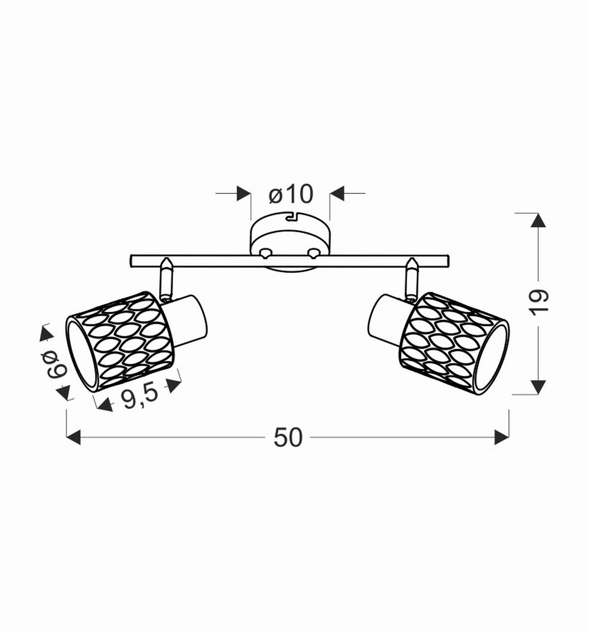 Strahler 92-27382 Bill - Schwarz, Design, Glas/Metall (50/9/19cm)