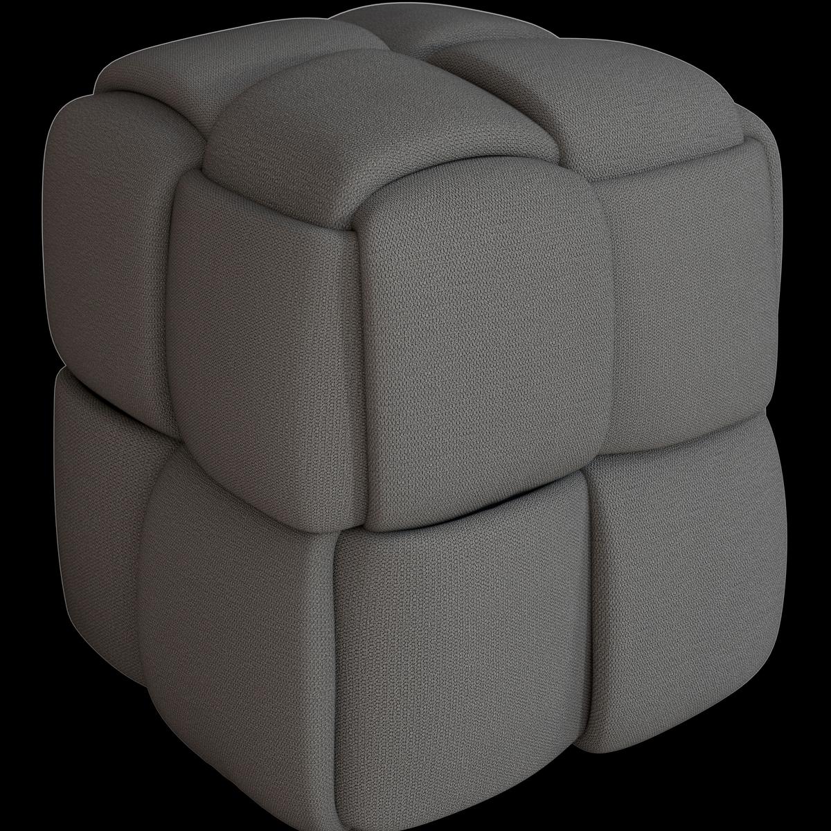 Taburet ELLA tmavá sivá bouclé - čierna/tmavosivá, Modern, drevo/textil (45/45/45cm) - Bessagi Home