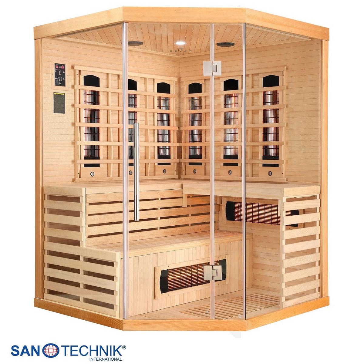 Infrarotkabine 4 Personen BHT: 150x200x150 cm Deluxe - Braun, MODERN, Holz (150/200/150cm) - Sanotechnik