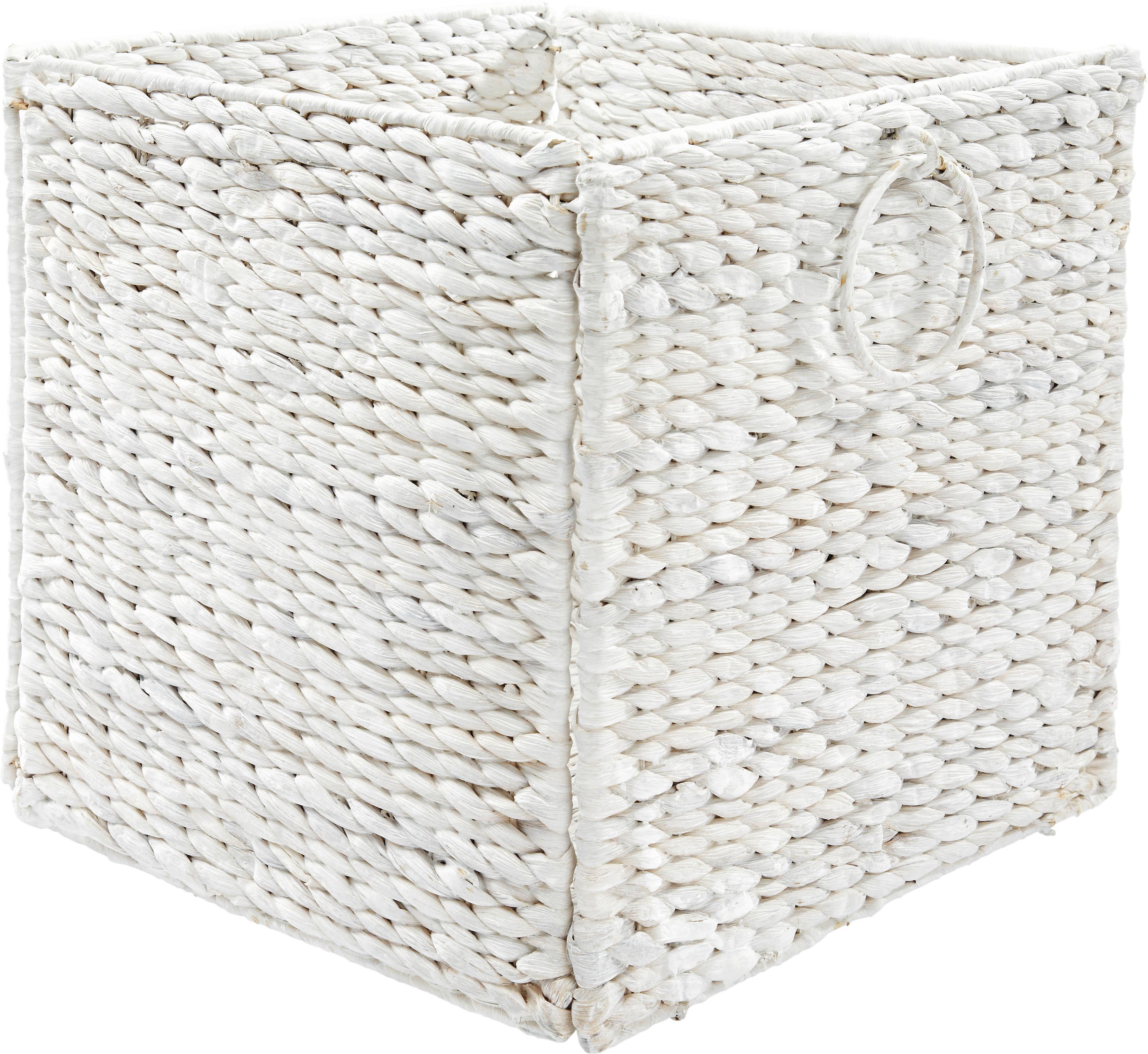 KOŠÍK DO REGÁLU BEA - biela, Romantik / Landhaus, kov/prírodné materiály (33/32/33cm) - Zandiara