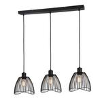 Hängeleuchte Sarina H: 120 cm 3-Flammig - Schwarz, ROMANTIK / LANDHAUS, Metall (80/20/120cm) - James Wood