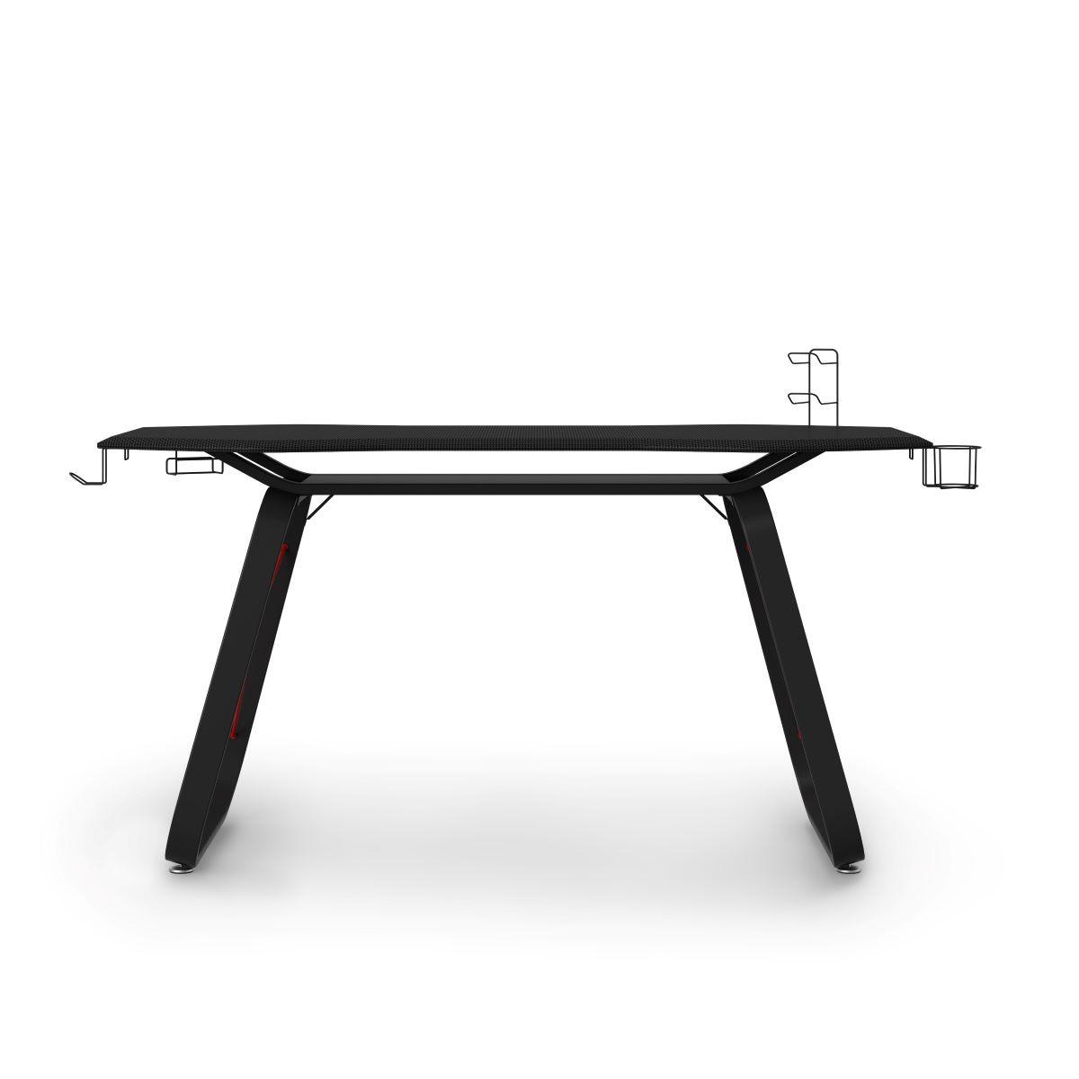 Gamingtisch Oblivion Schwarz L: 146 Cm - Schwarz, Design, Holzwerkstoff/Metall (146/90/69cm) - MID.YOU