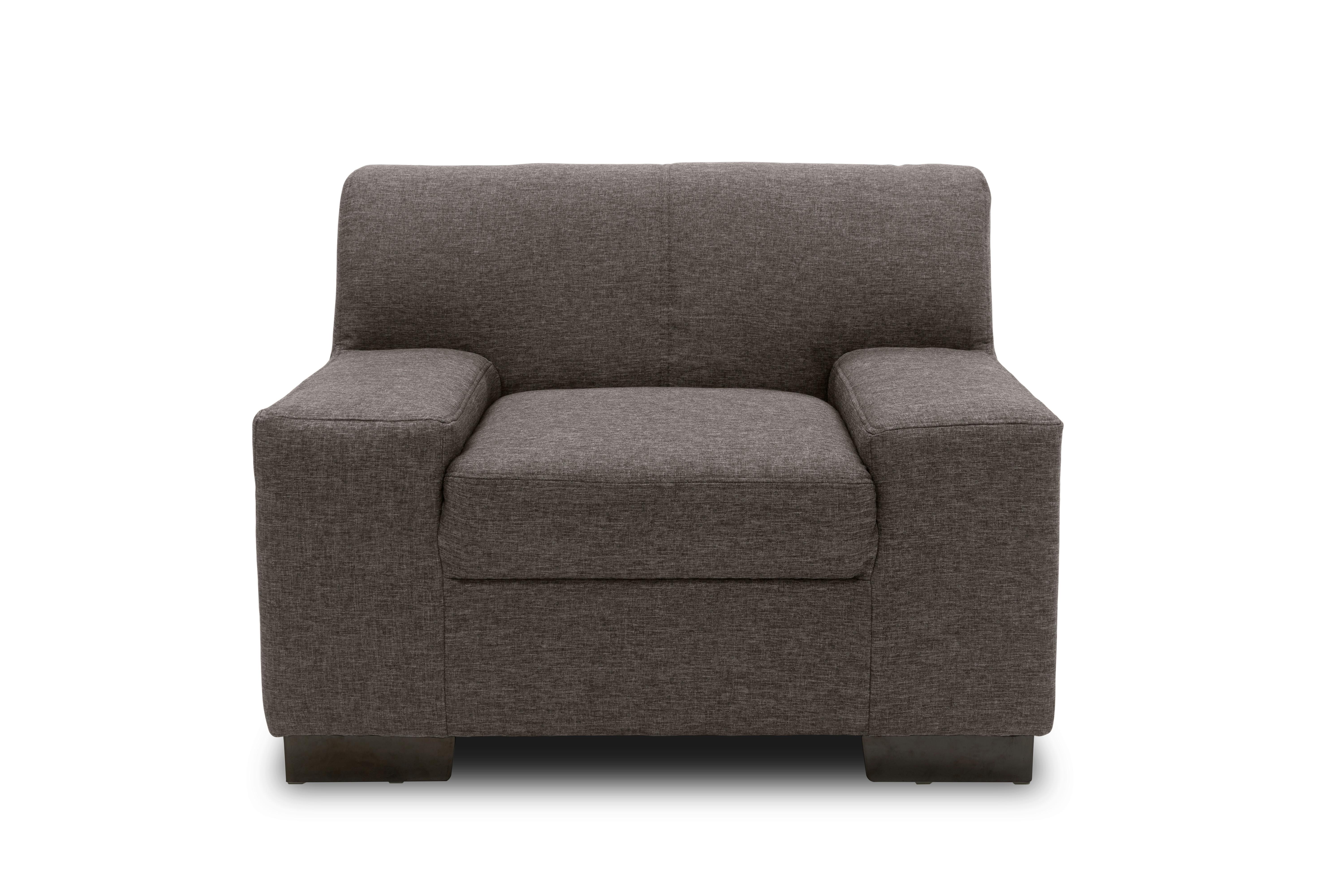 Polstersessel Norma Grau/Braun Webstoff - Wengefarben/Graubraun, Design, Textil (101/74/85cm) - MID.YOU