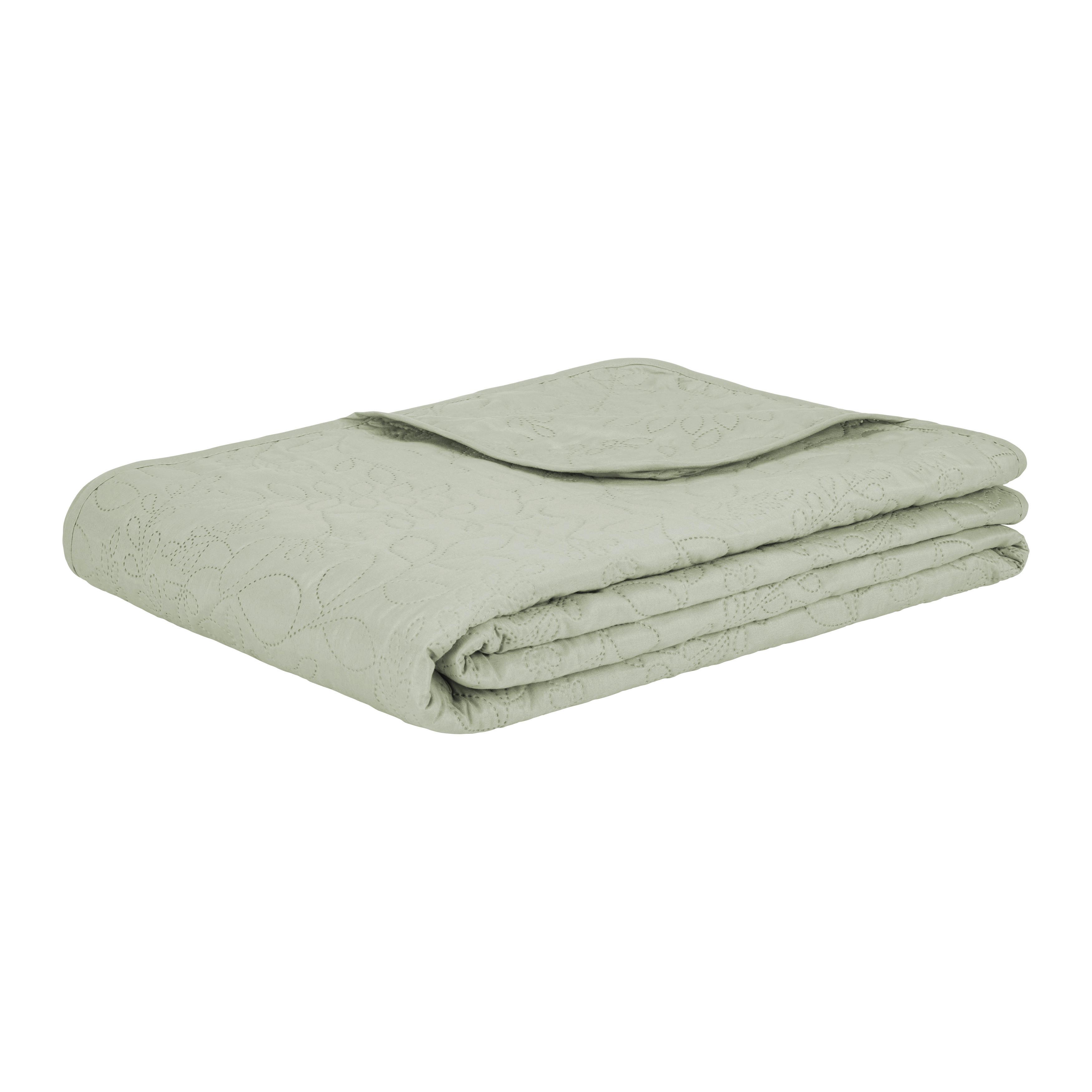 Denní deka Grace, 220/240cm - šalvějově zelená, textil (220/240cm) - Modern Living