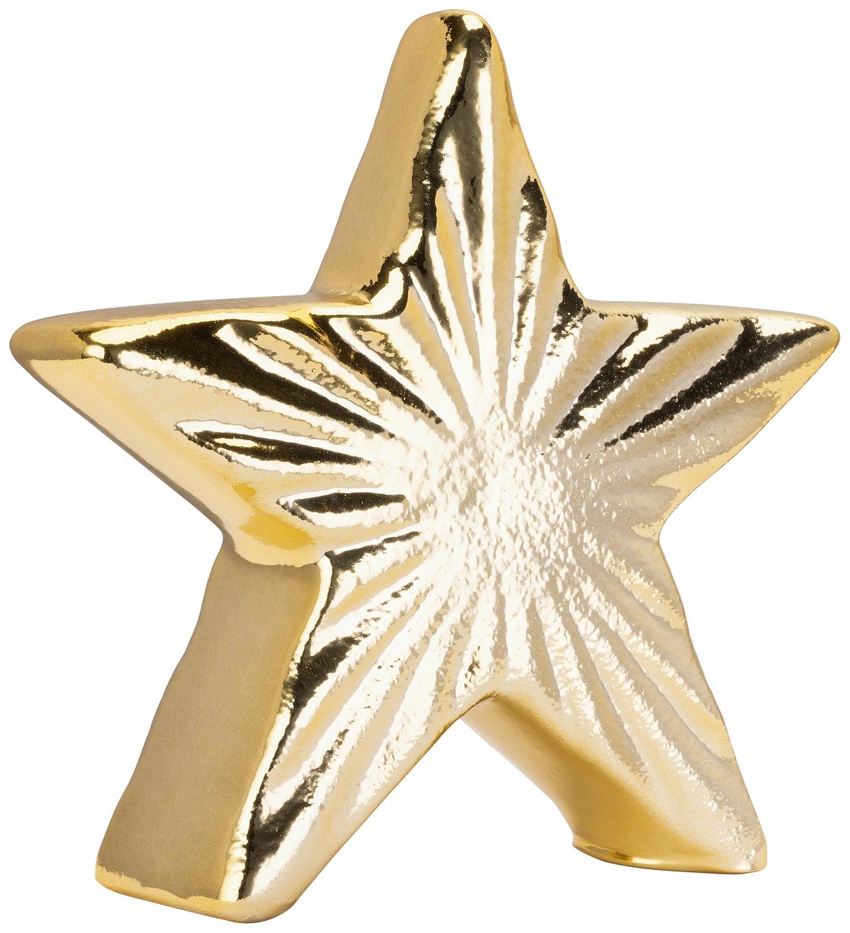 Dekostern Laura - Goldfarben, KONVENTIONELL, Keramik (10/2,8/10cm) - Luca Bessoni