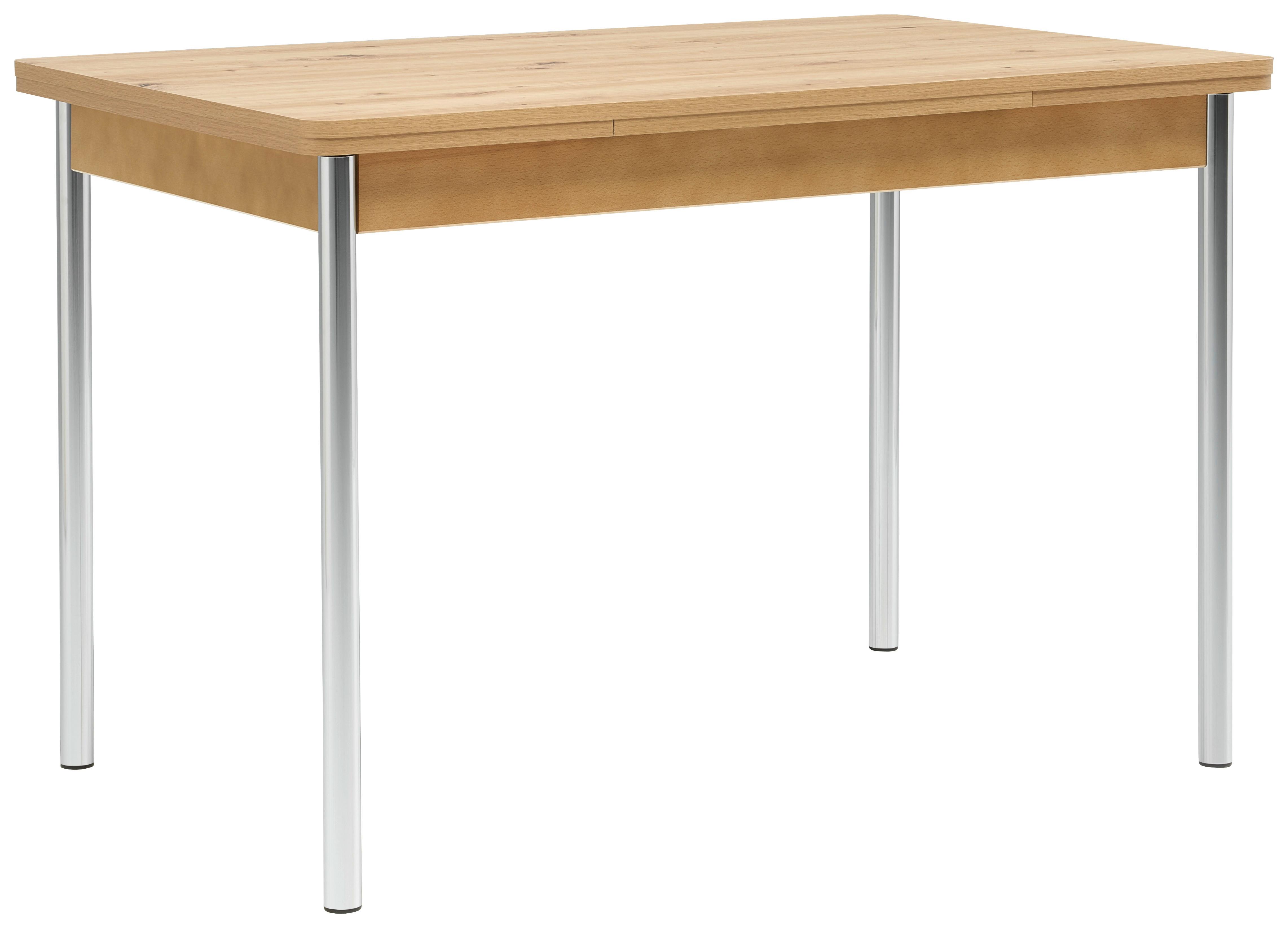 Rozťahovací Stôl Hamburg Sku 535406 110 Az - farby dubu/chrómová, Konvenčný, kov/kompozitné drevo (110/74/70cm)