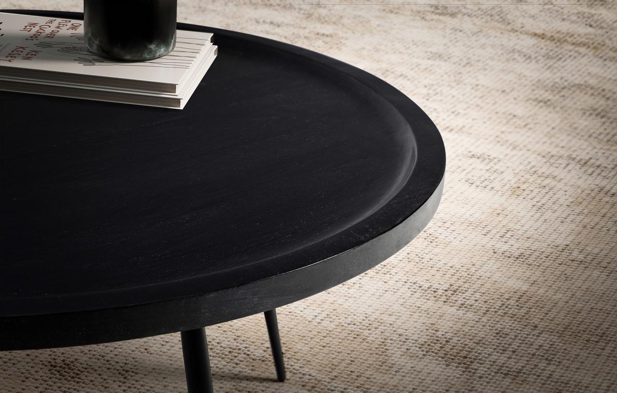 Couchtisch Schwarz L: 75 cm - Schwarz, Design, Holz/Metall (75/75/38cm) - MID.YOU