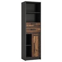 Gyerek Könyvespolc Nubi - ótölgy/sötétszürke, Modern, faalapú anyag (55,8/196/42cm)