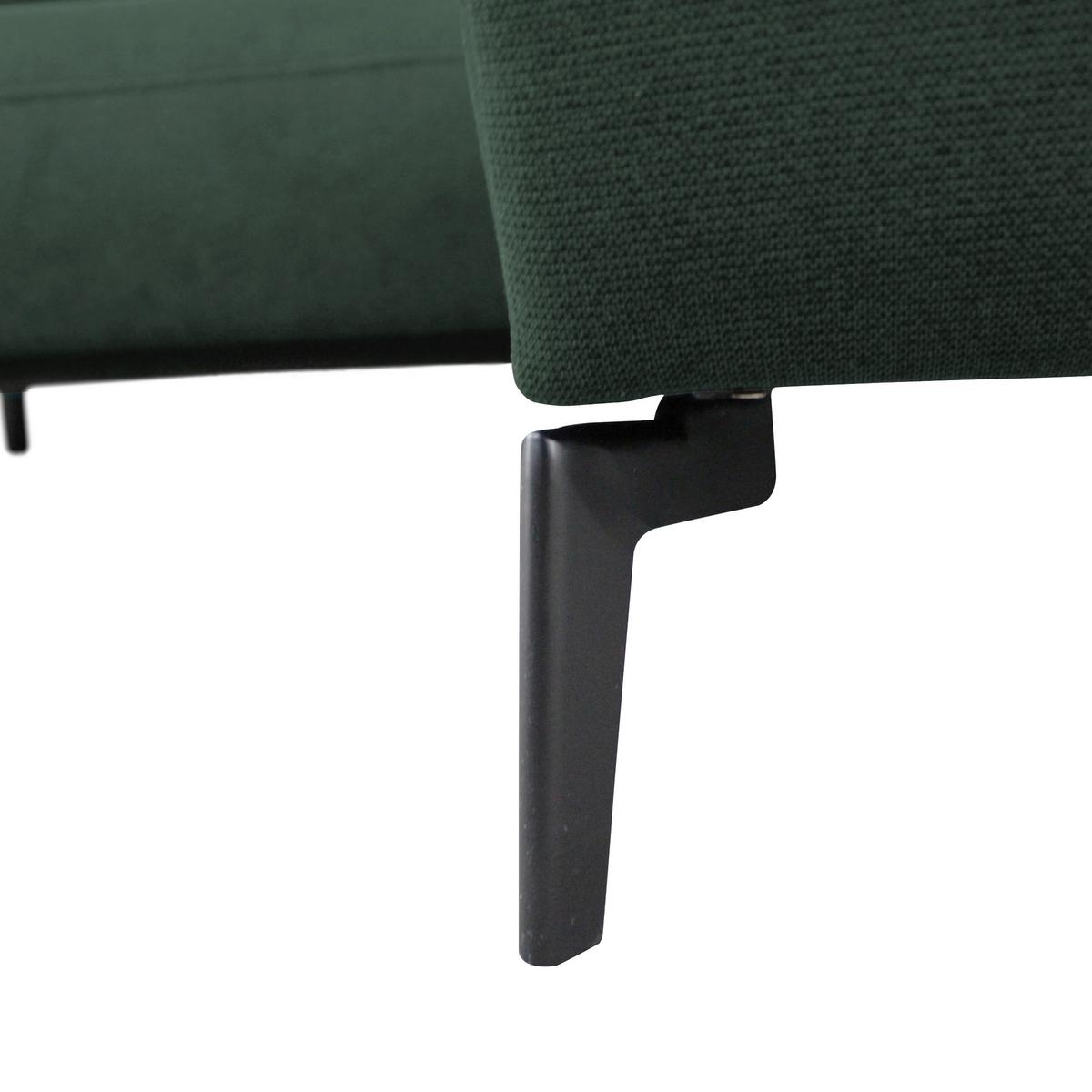Ecksofa Prince Dunkelgrün S: 240x163cm - Dunkelgrün/Schwarz, Design, Textil (240/163cm) - MID.YOU