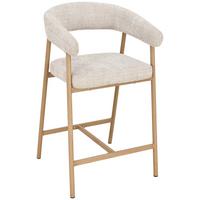 Barhocker Flora Beige/Eichefarben B: 53 cm - Eichefarben/Beige, MODERN, Holz/Textil (53/93/55cm) - Livetastic