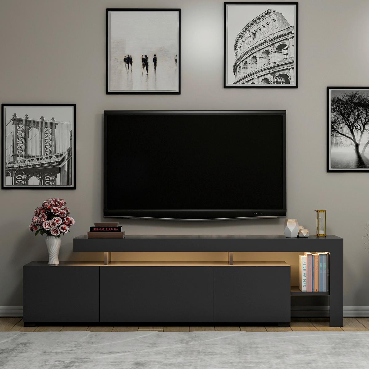 TV-ELEMENT Anthrazit B: 192cm - Anthrazit, MODERN, Holzwerkstoff (192/53/37cm)