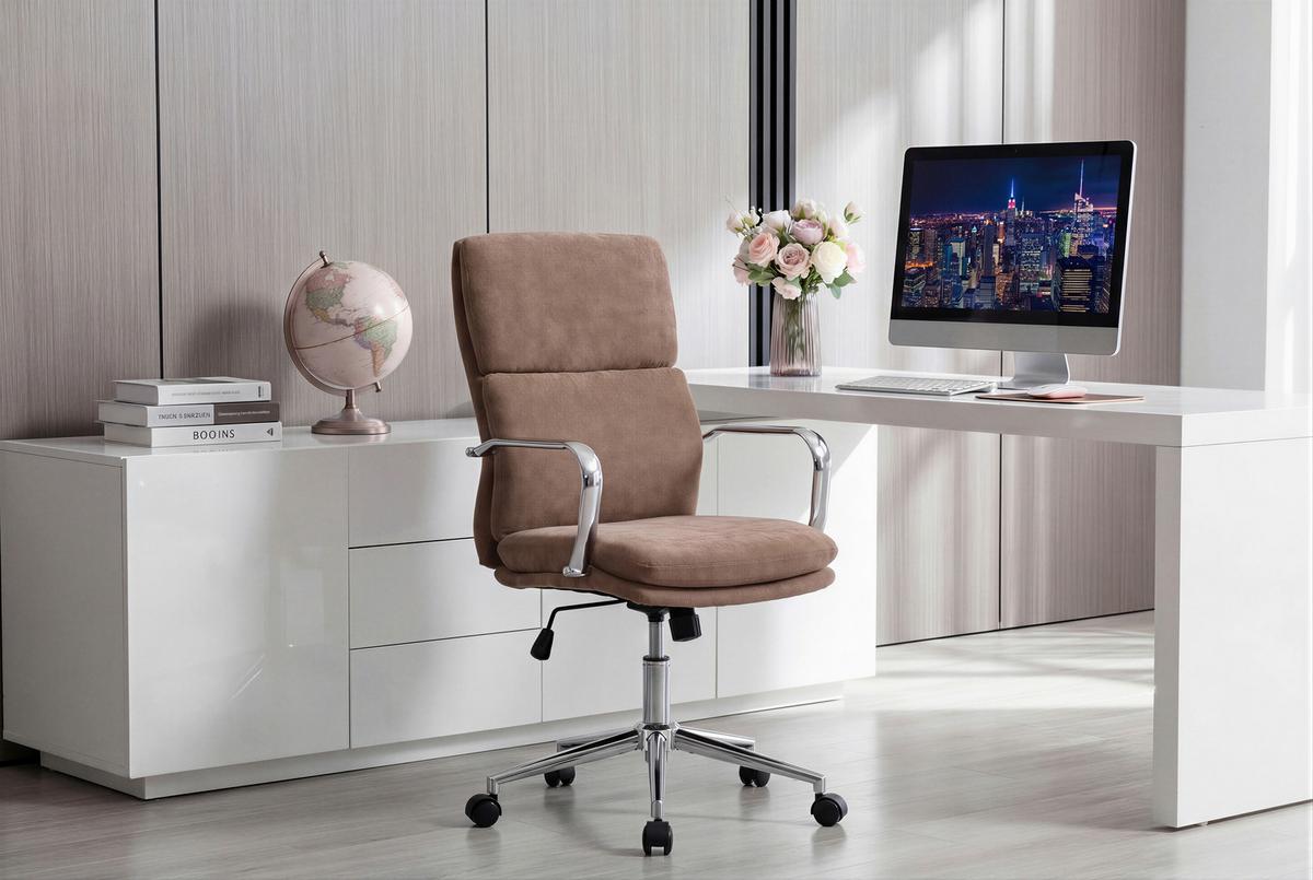 Drehstuhl Verona Braun B: 56 cm - Chromfarben/Braun, MODERN, Holz/Kunststoff (56/100-110/65,5cm) - Livetastic