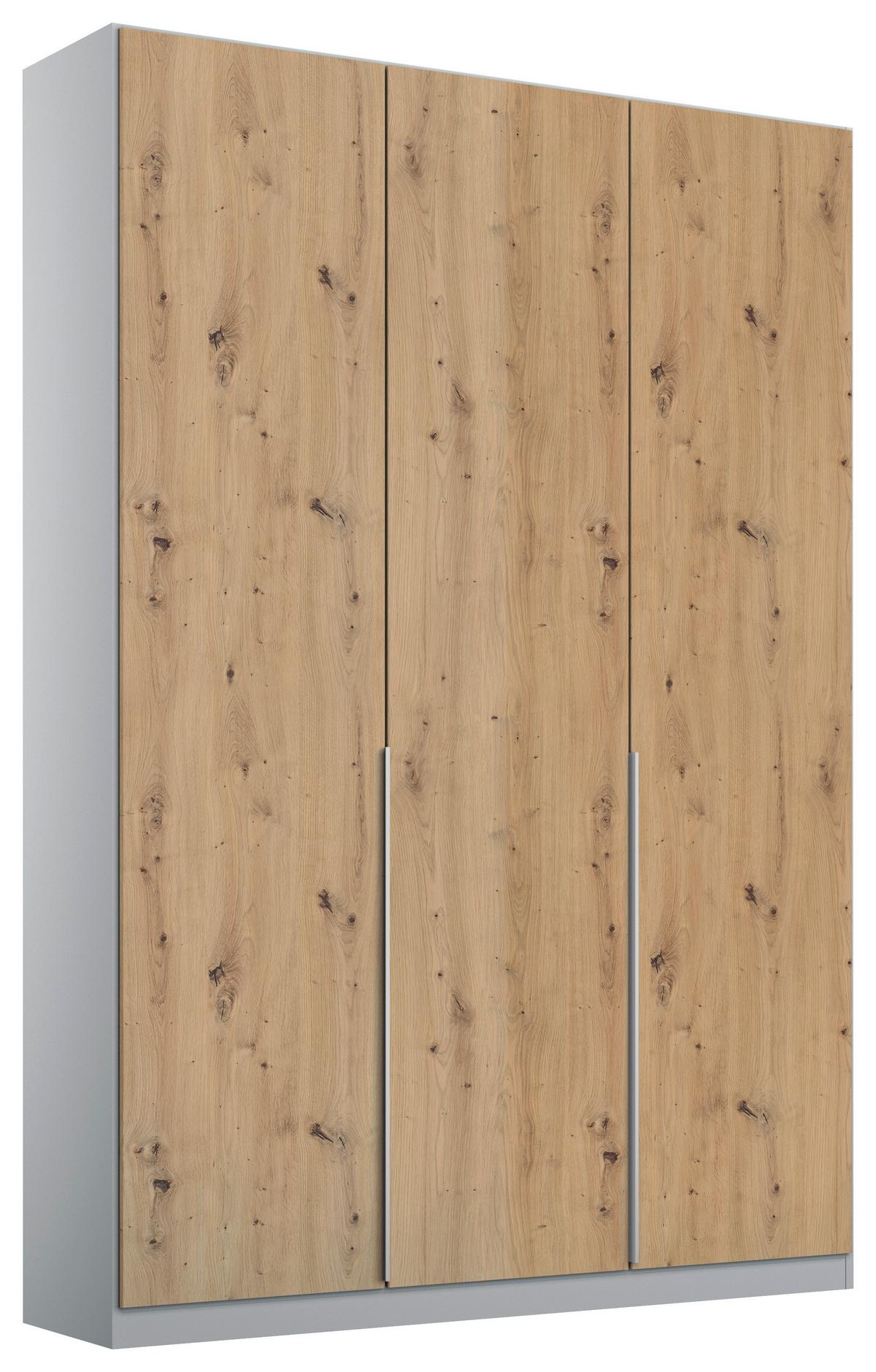 Drehtürenschrank 136 Cm Alabama Extra Hellgrau - Hellgrau/Eiche Artisan, MODERN, Holzwerkstoff (136/229/54cm)