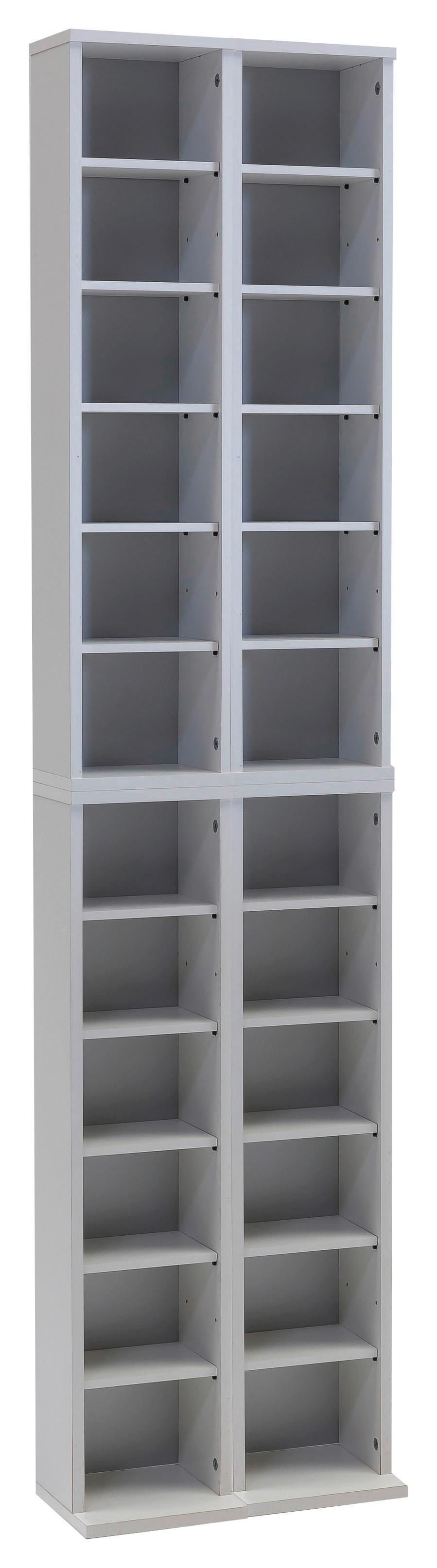 CD Regál Almera š: 42 cm bílý - bílá, Konvenční, kompozitní dřevo (42/183/20cm) - MID.YOU