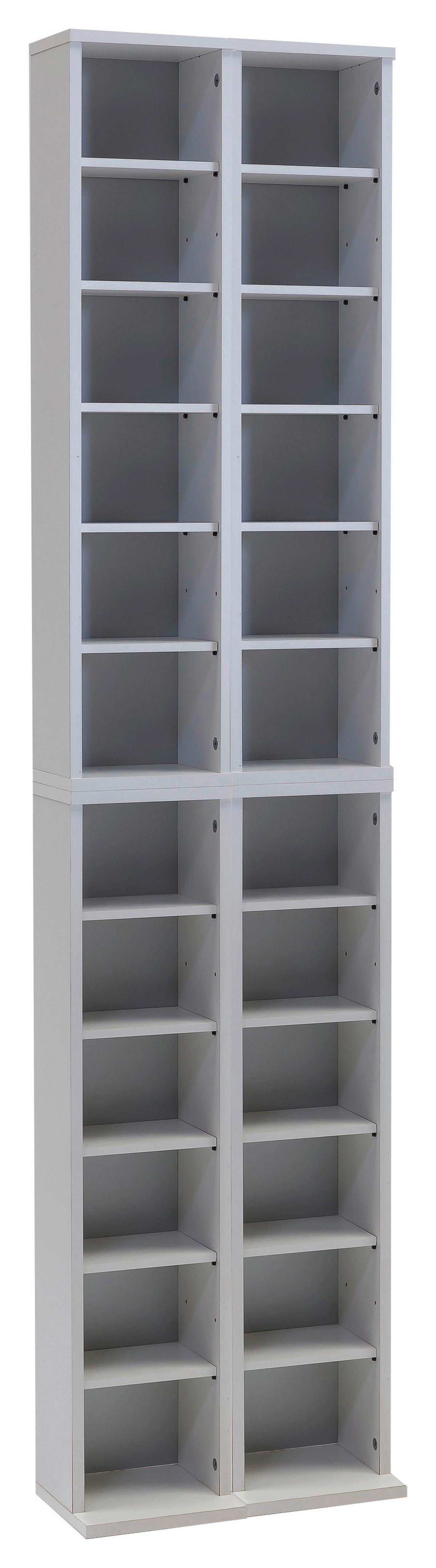 CD Regál Almera š: 42 cm bílý - bílá, Konvenční, kompozitní dřevo (42/183/20cm) - MID.YOU