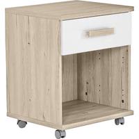 Rollcontainer Weiß/Eiche Dekor Cariba 46x59x45 cm - Eichefarben/Weiß, Design, Holzwerkstoff/Kunststoff (46/59/45cm) - MID.YOU