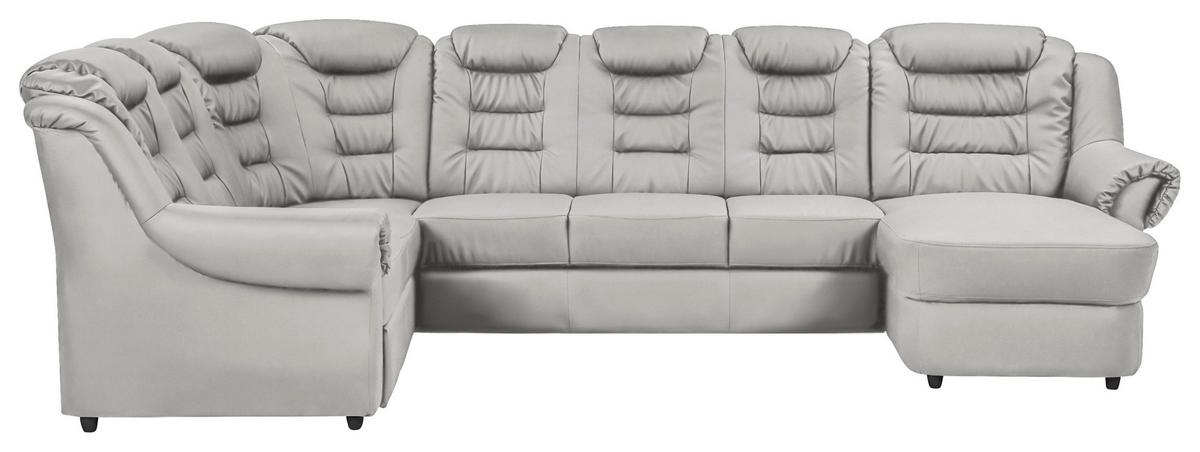 Wohnlandschaft Boston - Hellgrau/Schwarz, KONVENTIONELL, Textil (216/333/165cm) - Livetastic