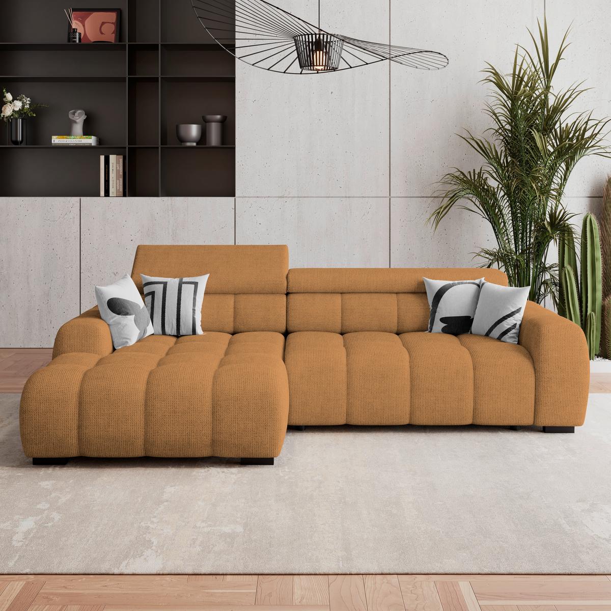 Ecksofa Fargo S Dunkelbraun, B: 168cm - Rostfarben/Dunkelbraun, Trend, Textil (168/285cm)
