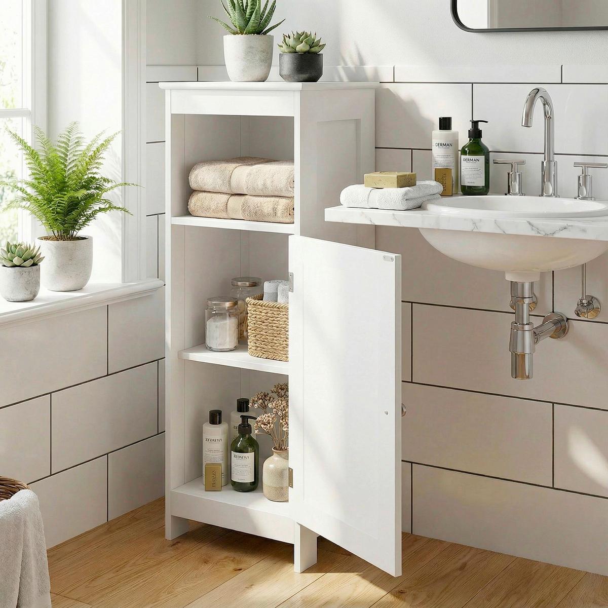 MIDISCHRANK Weiß B: 60cm - Weiß, Design, Holzwerkstoff (30/80/28cm) - Livetastic