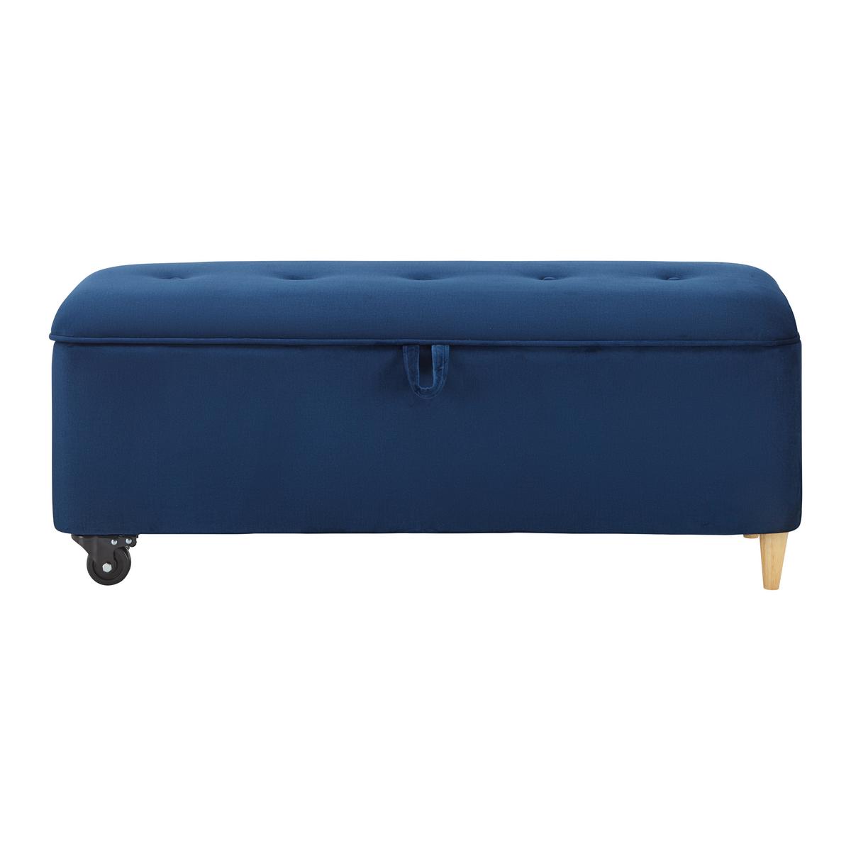 Lavica s úl.priestorom ELLA modrá - modrá/čierna, Modern, drevo/textil (124/48/43cm) - Bessagi Home