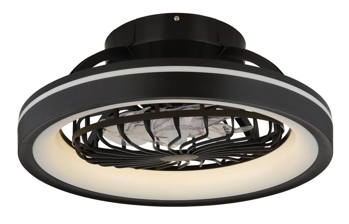 Deckenventilator 03665 Deanne - Klar/Schwarz, KONVENTIONELL, Kunststoff (48/20cm) - Globo