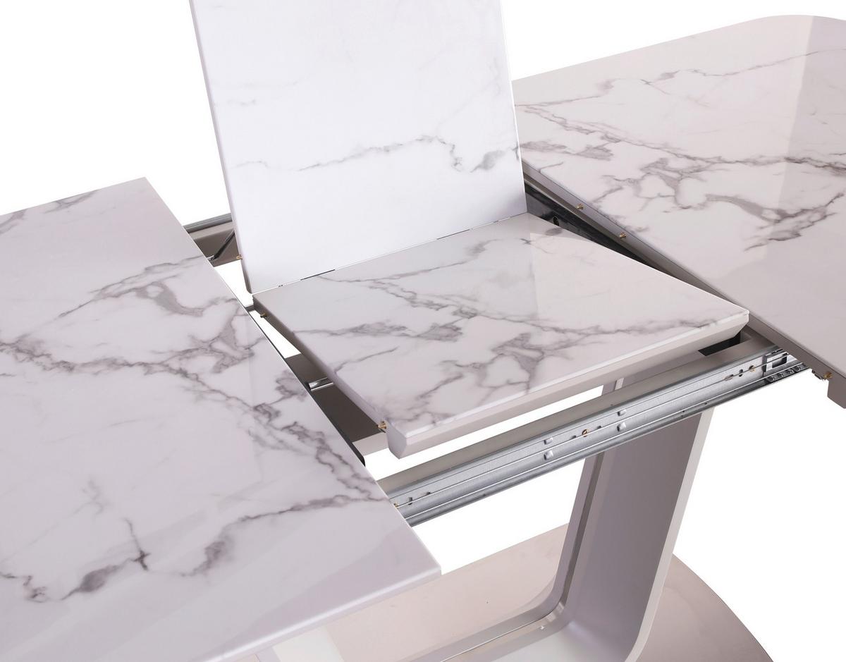 Esstisch Weiß/Graphitfarben B:160-200cm - Graphitfarben/Weiß, MODERN, Glas/Holzwerkstoff (160-200/90/76cm) - Livetastic