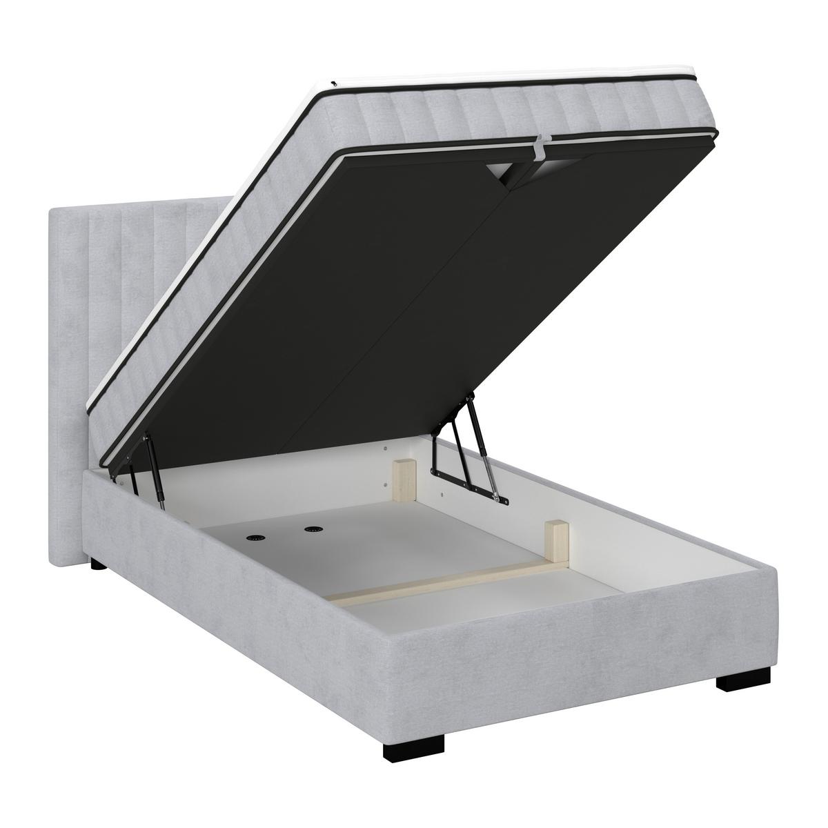 Boxbett Maya 120 - Schwarz/Grau, MODERN, Holz/Holzwerkstoff (120/200cm)