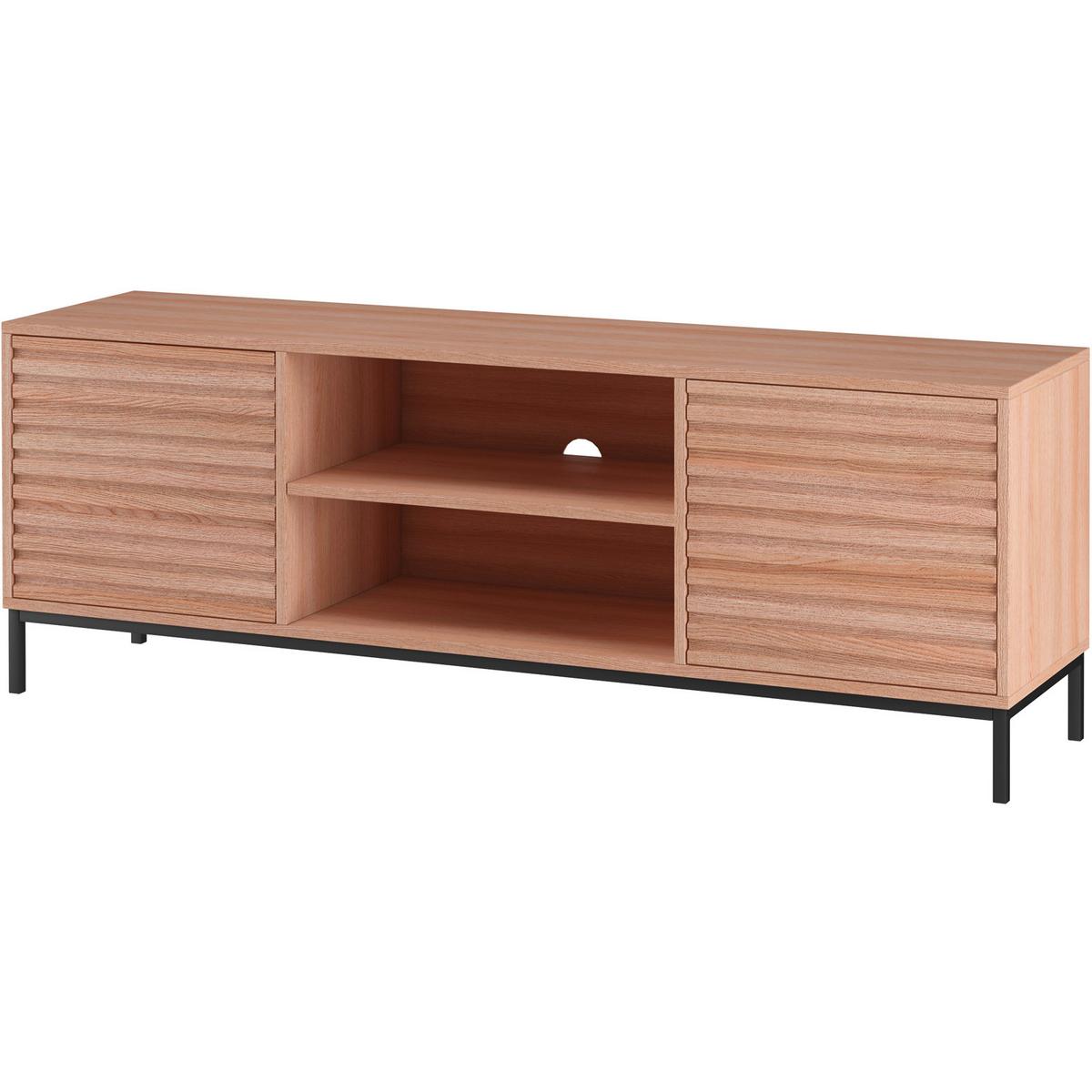 Lowboard Celine Naturfarben B: 140 cm - Schwarz/Naturfarben, Design, Holzwerkstoff (140/50/40cm) - MID.YOU
