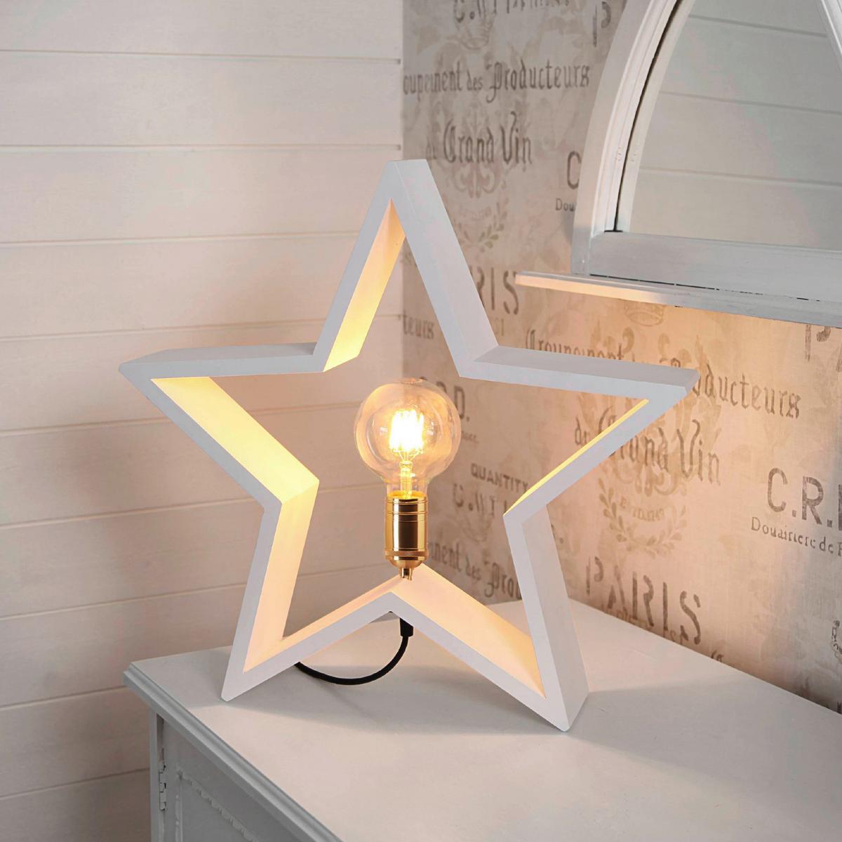 Tischleuchte 257-01 Lyse - Messingfarben/Weiß, Basics, Holz/Metall (50/10/48cm) - Eglo