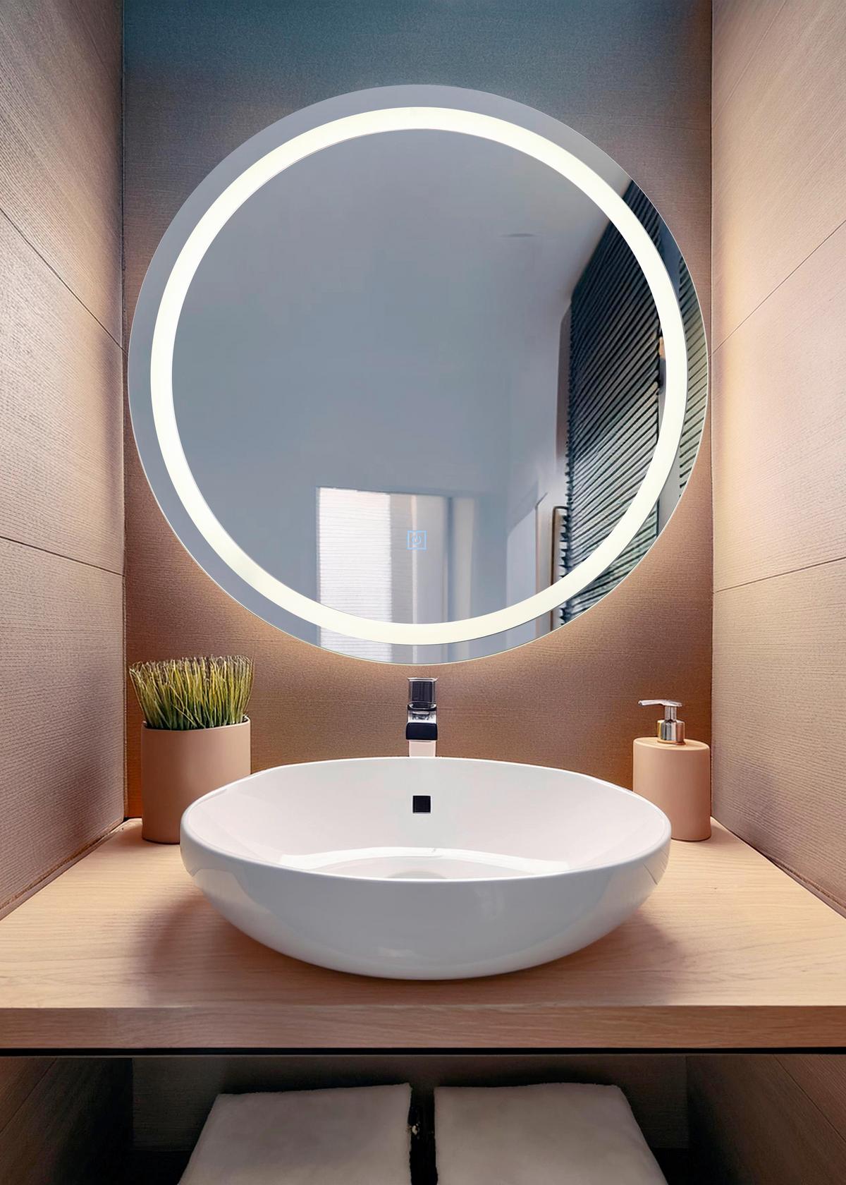 KÚPEĽŇOVÉ ZRKADLO RIVAS - Konventionell, plast/sklo (55/2,8cm) - Globo