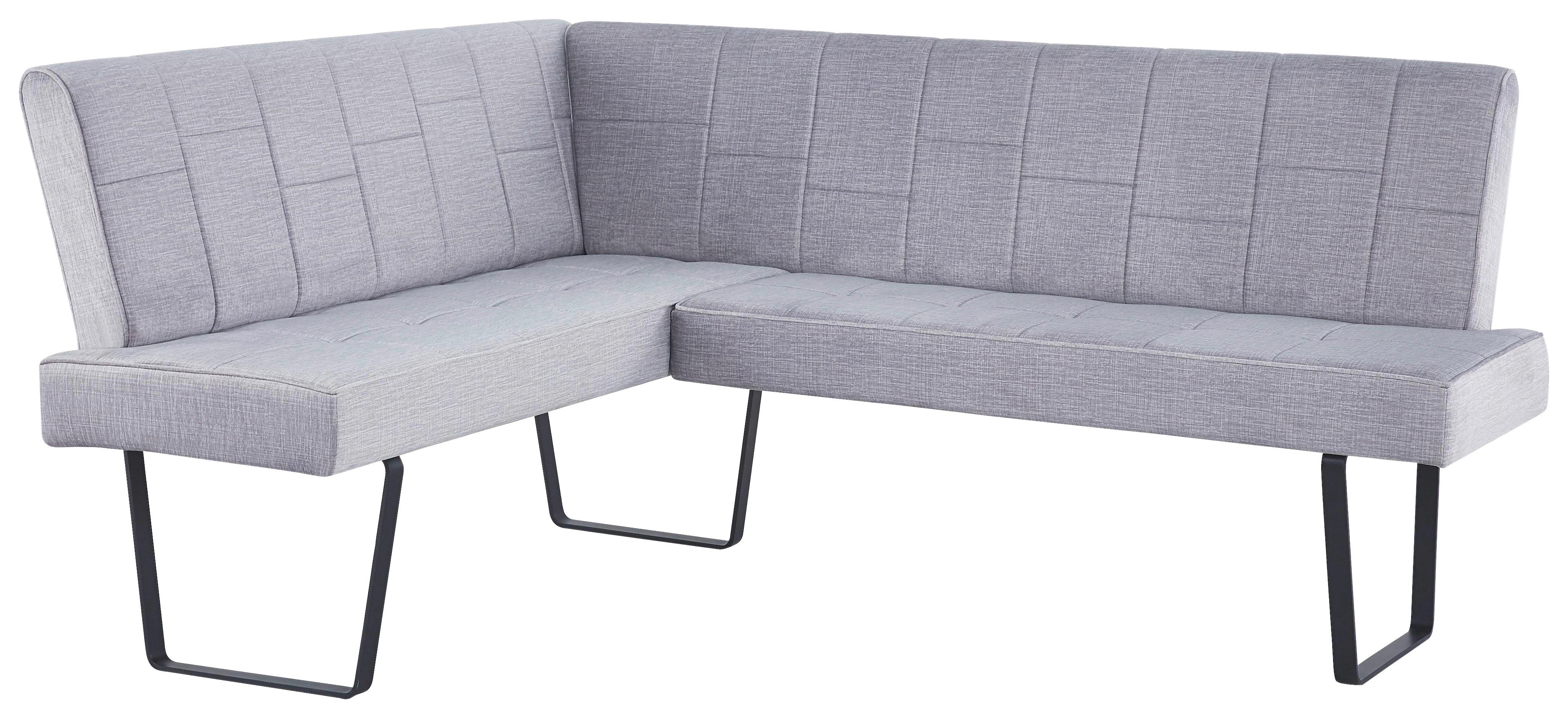 Eckbank Tilos Samt Hellbraun, S: 150x190 cm - Hellbraun/Schwarz, KONVENTIONELL, Textil/Metall (150/190cm) - MID.YOU