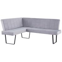 Eckbank Tilos Samt Hellbraun, S: 150x190 cm - Hellbraun/Schwarz, KONVENTIONELL, Textil/Metall (150/190cm) - MID.YOU