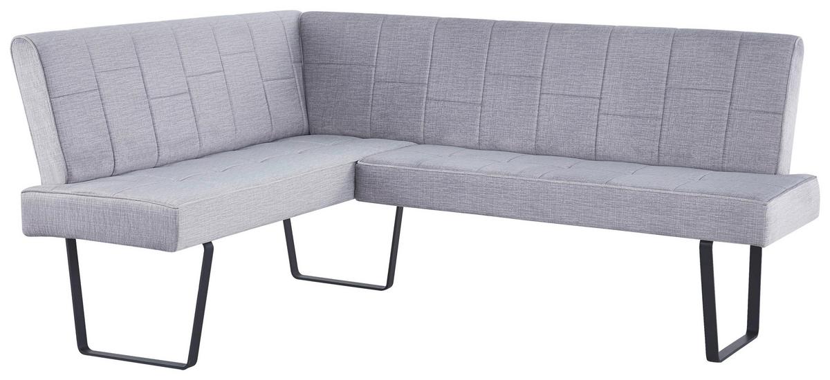 Eckbank Tilos Samt Hellbraun, S: 150x190 cm - Hellbraun/Schwarz, KONVENTIONELL, Textil/Metall (150/190cm) - MID.YOU