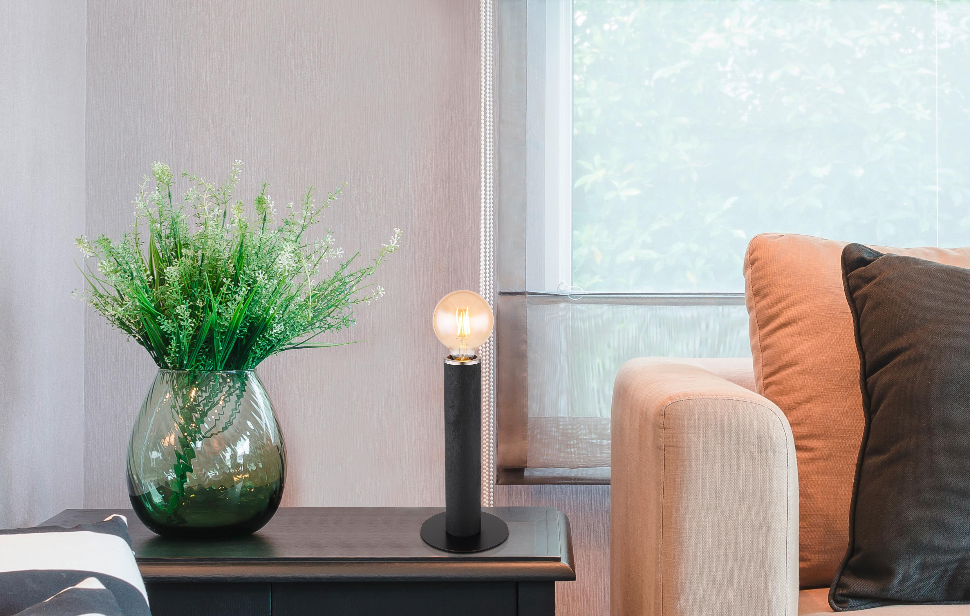 Tischlampe Schwarz/ Nickelfarben mit Schalter