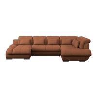 Wohnlandschaft Multi mit Schlaffunktion Cognac - Chromfarben/Cognac, MODERN, Textil (184/345/228cm) - Luca Bessoni
