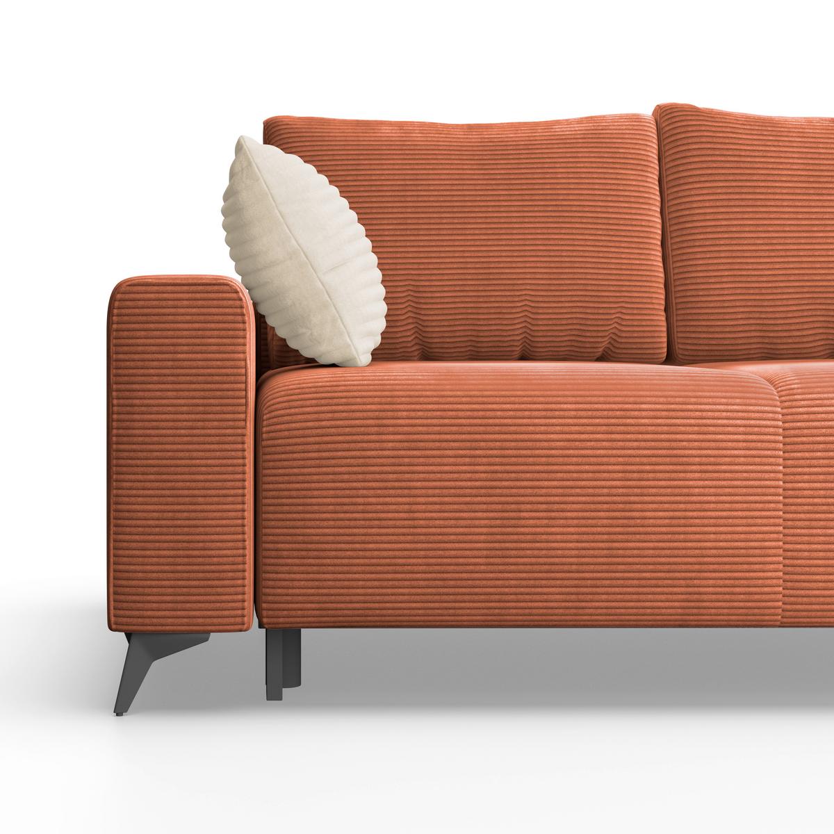 Ecksofa Mit Schlaffunktion Lincoln Kupfer Cord 270x212 Cm - Schwarz/Kupferfarben, MODERN, Textil (270/212cm)