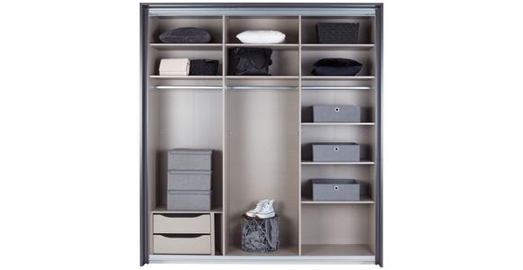 Schwebetürenschrank mit Spiegel B: 203 cm Miami, Grau Metallic - Grau, MODERN, Holzwerkstoff (203/229/62cm) - Luca Bessoni