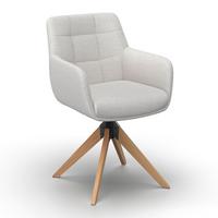 Stolička s podrúčkami MAILO - prírodná farba/svetlosivá, Modern, kov/drevo (56/92/62cm) - Bessagi Home