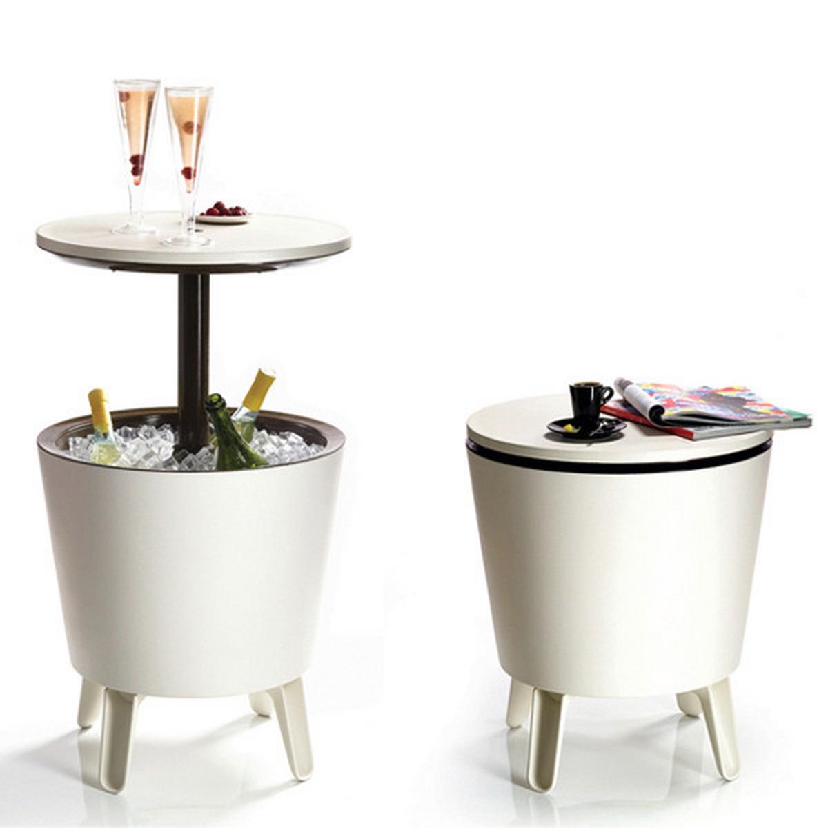 ZAHRADNÍ BAROVÝ STŮL COOL BAR - tmavě hnědá/krémová, Konvenční, plast (49,5/49,5/57-84,5cm) - Mömax