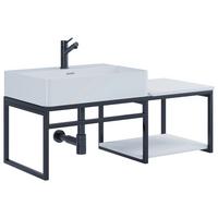 Waschtischkombi 2--Teilig. Waschplatz "bitila 100" - Schwarz/Weiß, MODERN, Keramik/Holzwerkstoff (100cm) - MID.YOU